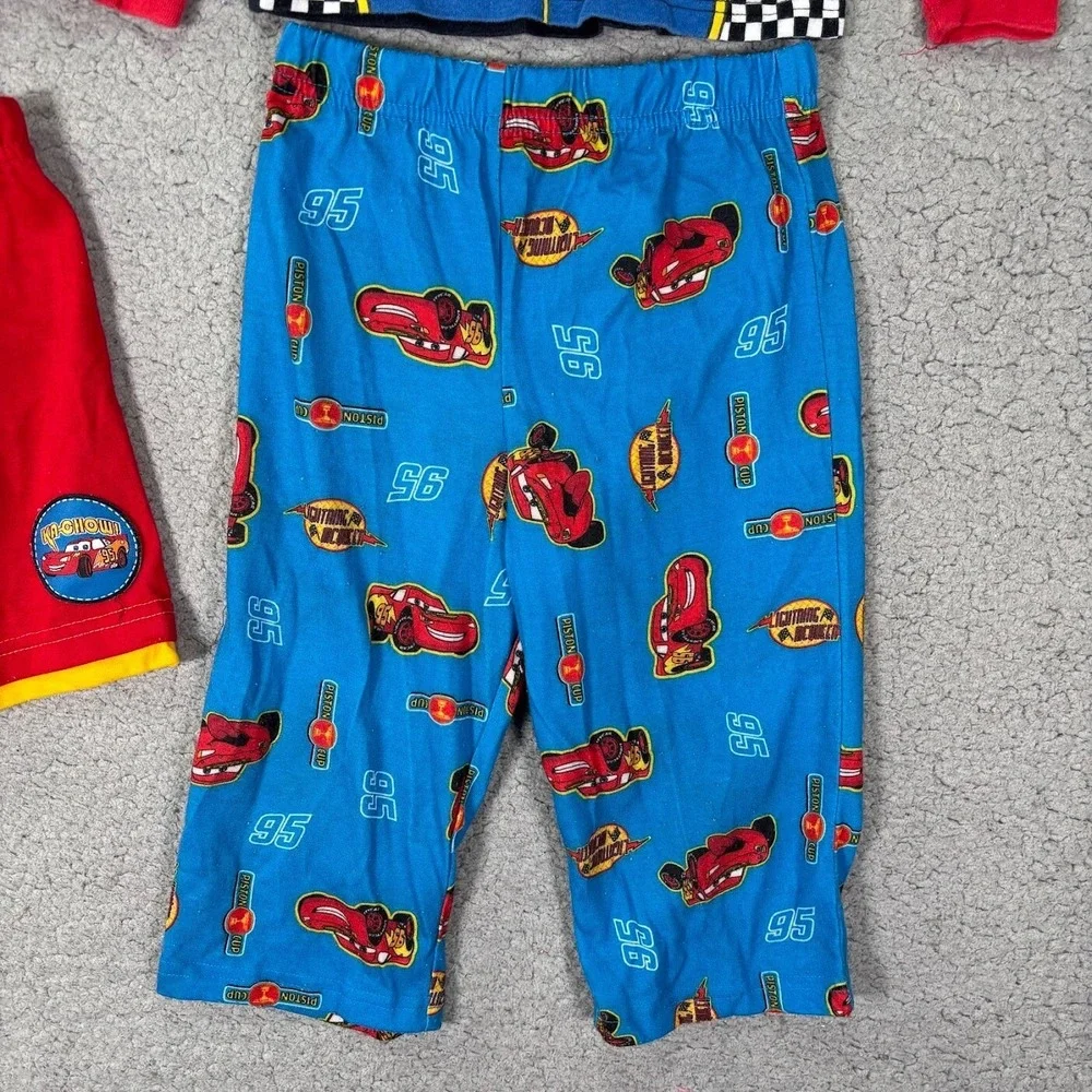 Cars Size 2T Lightning McQueen Lot‎ 4 Disney Pajamas T-shirt Shorts Kachow VTG